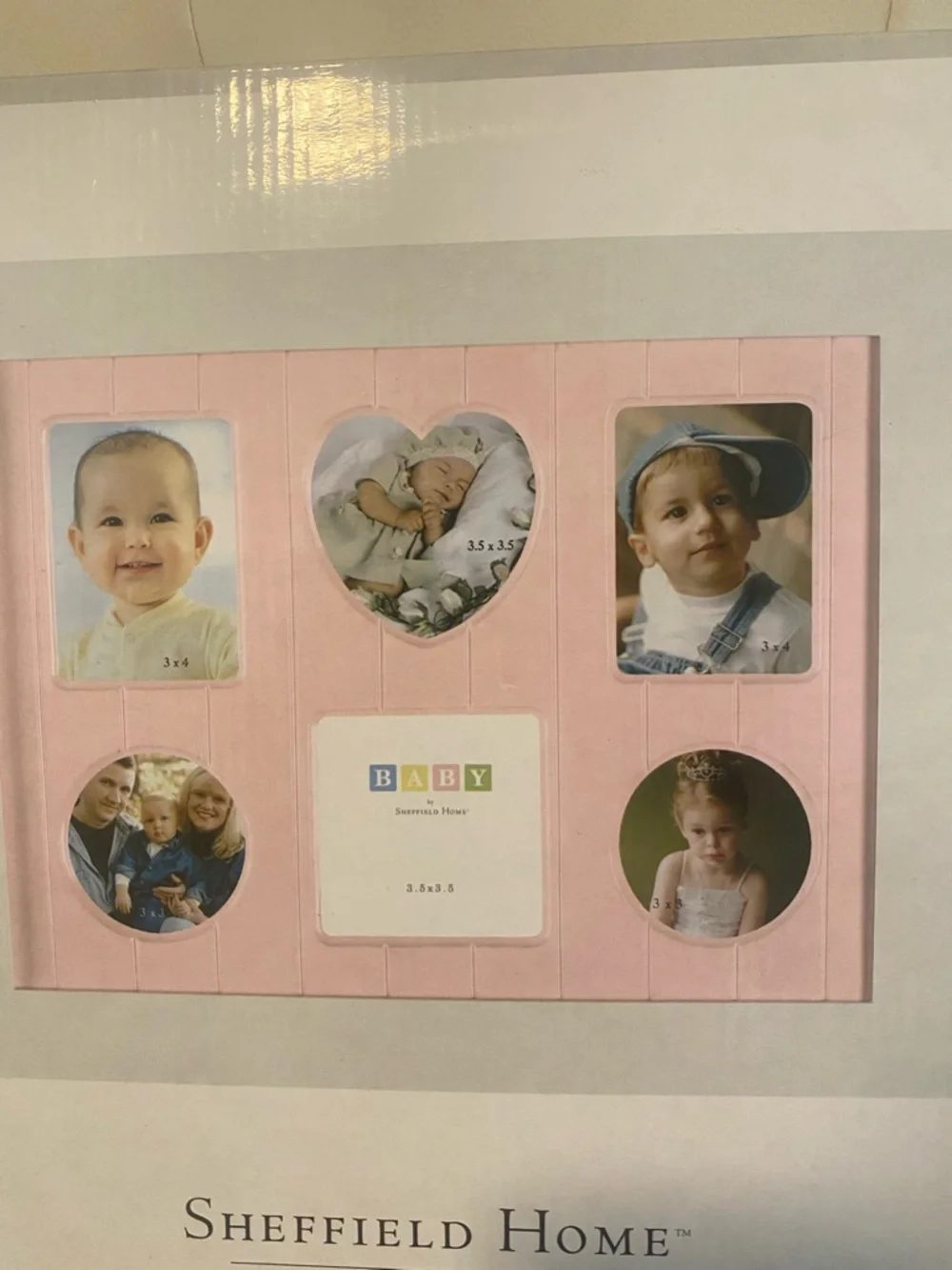 1-Sheffield Home Pink and White Baby Photo Collage Frame & 1- Small One to Match